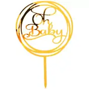 Oh Baby Shower Cake Topper Gold Party Decorations Unisex