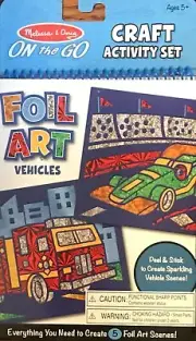 MELISSA & DOUG ON THE GO CRAFT ACTIVITY SET FOIL ART VEHICLES