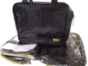 NEW - Napoleon Perdis Black Crocodile skin-print makeup or toiletries bag