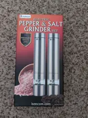 Electric Salt and Pepper Stainless Steel Grinder Set