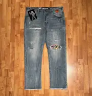 NEW MEN'S BBC BILLIONAIRE BOYS CLUB CO-PILOT JEAN IN X-LIGHT