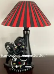 PLASTIC RIBBON SMALL "COOLIE" RED & BLACK LAMPSHADE for BARSONY LADY LAMP