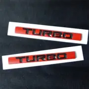 2x Matte Red Black TURBO Big Metal Sticker Badge Emblem Decal Hybrid Trunk Power (for: MG)