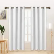 LORDTEX Linen Look Textured Blackout Curtains with Thermal Insulated Liner White