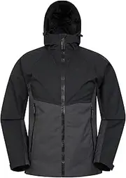 [Mountain Warehouse] Verge Extreme Mens Waterproof Jacket - 10,000mm, Breathable, Taped Seams, Packaway Hood Rain Coat - Best for Wet Weather, Walking, Outdoors & Camping