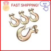 4Pack Clevis Slip Hook, 5/16 Inch Clevis Safety Hook with Safety Latch, Heavy Du