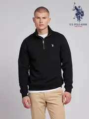 U.S. Polo Assn Black Mens 1/4 Zip Sweatshirt (F61744) | $150