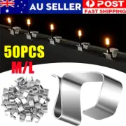 50PCS LED Fairy Light Stainless Steel Gutter Hook Clip Outdoor Light Hooks Party