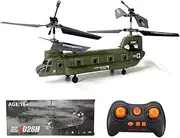Generic RC Helicopter for Adults, S026H Dual-Rotor Transport Aircraft 2.4G RC 3CH Dual-Rotor Military Aerocraft Model with Controller (RTF Version/Army Green)
