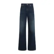 [Alexander Mcqueen] Alexander Mcqueen-Dark Blue Cotton Jeans-Donna 25 WAIST