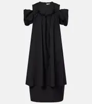 [Noir Kei Ninomiya] Noir Kei Ninomiya Cutout wool midi dress AU 10 black
