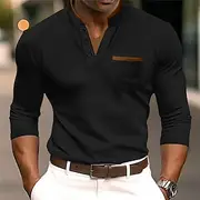 Men's T Shirt Short Sleeve Long Sleeve V Neck Henley Summer All Seasons Plain Fashion Classic Casual Plain Street Casual Sports Black Gray Navy Blue Top Tee fo