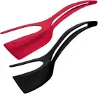 2PCS 2 in 1 Egg Flipper Spatulas, Grip and Flip Spatula Clamp Egg Pancake Fish