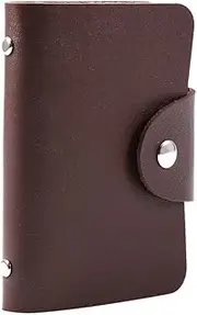 [Respicefinem] Premium PU Leather Business Card Holder Pocket Case Purse Wallet Protector for 24 Cards in Multiple Colors Yellow Black Blue Pink Brown Ideal for Organizing Your Cards (-GY00038-05)