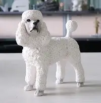 在飛比找Yahoo!奇摩拍賣優惠-7026A 日式 貴賓狗擺件 優雅貴賓犬模型 仿真雕刻動物狗