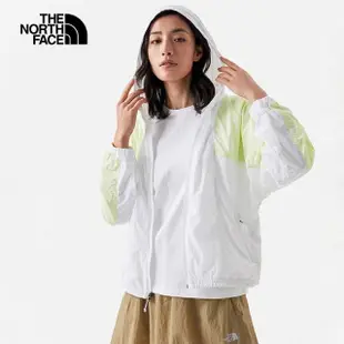 【The North Face】TNF 風衣外套 防風防曬 可收納 W 78 UPF WIND JACKET - AP 女款 白綠(NF0A5JXIIUE)