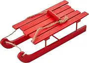 Elves Behaving Badly Charming Red Elf Wooden Sleigh - 17.5 cm x 7 cm x 4.5cm (1 Pc.) - Vibrant Design Table Centerpiece
