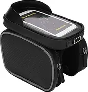 Cycle Front Beam Bag, Watertight Top Tube Bag with TPU Touch Panel Straps, Polyester Cycling Storage for Mountain Road Cycles