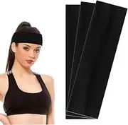 [OUDQFCJ] Headbands for Women's Hair, Black Headband, Unisex, Hair Band, Stretchy, for Adults, Women and Men, Soft Sweatband for Yoga, Sports, Gym, Running, Workout, Exercise, Washing (3)