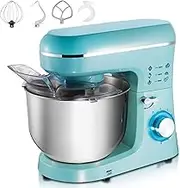 Stand Mixer, 6 Speed Kitchen Mixer with Pulse, 1100W Electric Dough Blender with Whish, Dough Hook, Beater & Bowl Cover, for Baking, Cake, Cookie, Kneading