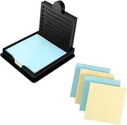 Sticky Note Holder, Notepad Dispenser, with 5 Stencil, Reusable Plastic Post Note Holder, Practical Memo Pad Organizer, Post It Notes Dispenser, for Home Room Office Desk