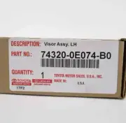 Genuine OEM Toyota 2014-19 Highlander Driver Sun Visor GRAY LEFT 74320-0E074-B0 (for: Toyota)