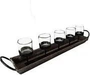 Rustic Wood Centerpiece Tray w/Five Cup Candle Holders Wedding Home Decor AU