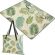 Yoogain Lake Day Essentials Sand Resistant Party Beach Blankets Waterproof Sandproof for Ground Summer Gift Art Painting Beige Palm Leaves 60x80in