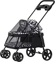 Pet Stroller Lightweight Foldable Dog Stroller Outdoor Stroller for Dog Breathable Pet Carrier with Cup Holder for Medium Small Pet