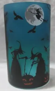 Yankee Candle Frosted Large Jar Holder J/H HALLOWEEN WITCHES pumpkin teal black