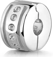 [MATERIA by Matthias Wagner] Materia Jewellery 925 Silver Bead Stopper Clip Dotted – Silver Element for Beads Bracelets with Thread #899, Sterling Silver Glass, No Gemstone