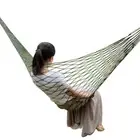 Outdoor Hammock Thickened Army Green Mesh Nylon Rope Tie Single Hammock Camping