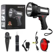 BIGSUN Rechargeable Spotlight, Flashlight High Lumens 100000 LED with Redlens...