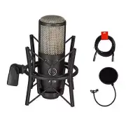 AKG P220 Condenser Microphone with Gator Pop Filter and XLR Cable