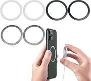 6Pack Universal Metal Rings Sticker for Magnetic Charger Compatible with Magnetic Wireless Charger,Ultra-Thin Car Charger Conversion Accessories Silver,Black,White(NO Magnet)