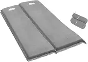 Self Inflating Mattress Camping Sleeping Mat Air Bed Double Set Grey Outdoor Travel