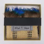 Ethel & Vince Peacock Feather Pocket Square Handmade in Charleston SC