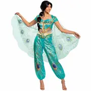 Jasmine Teal Deluxe Disney Aladdin Movie Princess Book Week Womens Costume