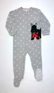 Carter's Girl's Scottie Dog, Scottish Terrier Polka Dot Fleece Sleeper, Size 4