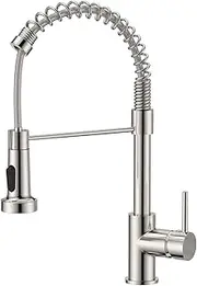 FORIOUS WELS Kitchen Tap Spring with Pull Down Sprayer, High Arc Swivel 360°, Single Handle Lever 2 Spray Modes, Suitable for Bar and Commercial Kitchen