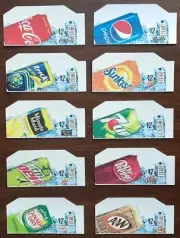 (10) SODA VENDING MACHINE 12oz "CAN" Vend Labels (Flavor Strip) -VARIETY PACK
