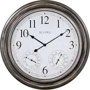 [Bulova] C4125 Block Island Wall Clock, Aged Silver-Tone
