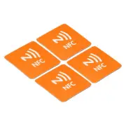 4Pcs NFC Stickers NFC216 Tag Sticker 888 Bytes Square NFC Tags Orange