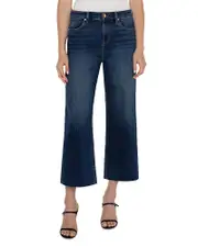 Liverpool Los Angeles Stride High Rise Cropped Wide Leg Jeans in Bowers