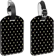 [WOSHJIUK] Luggage Tags,2 Pack Labels Suitcase Tags,Black and Gold,Luggage Tags Privacy Protection Travel Bag Tag