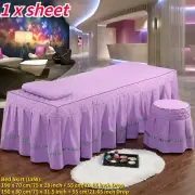 Salon Bed Sheet Massage Table Skirt Facial Valance Bed Cover with Face Hole