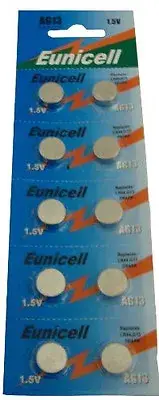10 X Ag13 Lr44 Button Cells Batteries - A76 L1154 Sr44 G13 357 - 1.5V