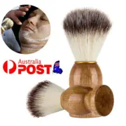 Men Shaving Bear Brush Best Badger Hair Shave Wood Handle Razor Barber Tool AU
