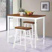 NNEVL Bar Table and Stool Set 3 Pieces Solid Wood