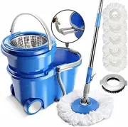 Spin Mop Bucket with Wringer Set 3.17 Gallon Large Bucket Stainless